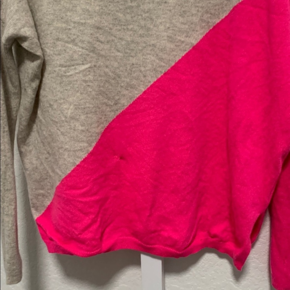 Lilly Pulitzer Napa Gray Pink Cashmere Pullover Sweater - Picture 5 of 10